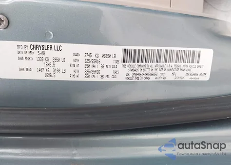 2008 Chrysler Town & Country Touring z USA, uszkodzony, nr VIN 2A8HR54P48R796923